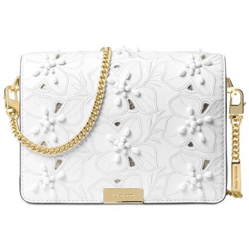 Michael Kors Jade Gusset Crossbody Clutch Floral - Picture 1 of 8